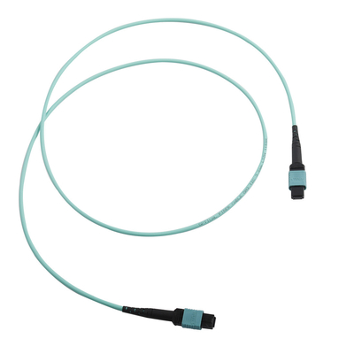 12 la fibre MTP optique de câble de tronc de la fibre OM3 MPO raccordent la corde LSZH 1M Type B