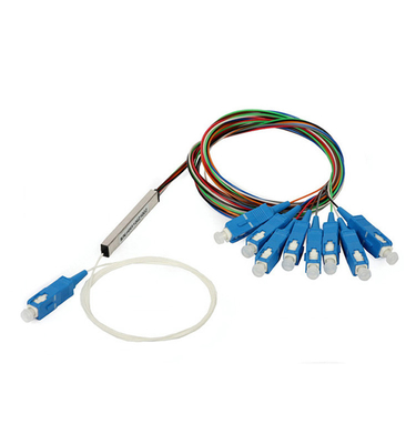 Diviseur bleu de fibre de manière de la fibre 8 de Sc UPC, diviseur de PLC 1x8 avec la boursouflure