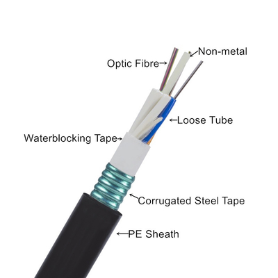 Câble de fibre optique hybride blindé de bande en acier/câble optique 2km/roll fibre de canalisation
